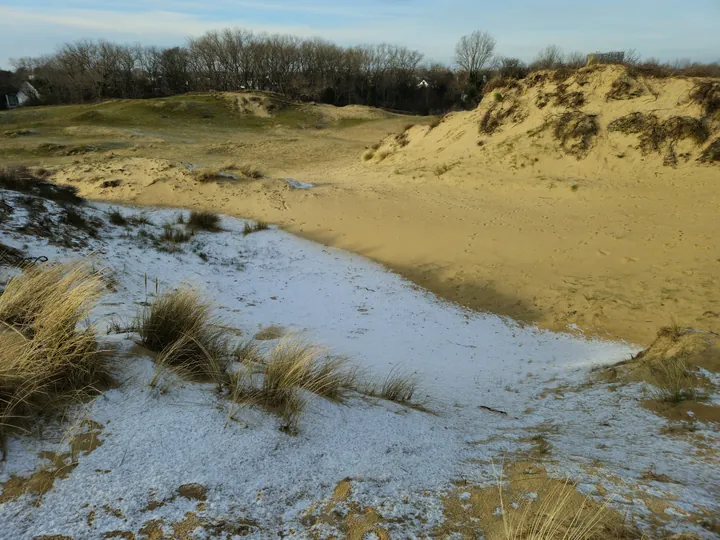 Oostnieuwkerke duinen wandeling in de koude (België)